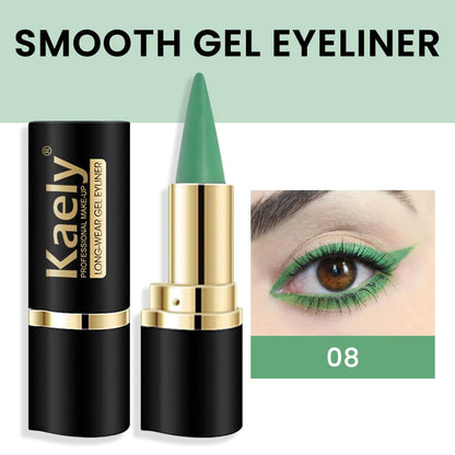 Kaely Light Green Gel Eyeliner Pencil,Waterproof Smudge Proof Eye Liner Pen,Cat Eye Goth Halloween Makeup,Eye Black Face Paint Lipstick Crayon,Color Colorful Eyeliner Eyeshadow Stick,08