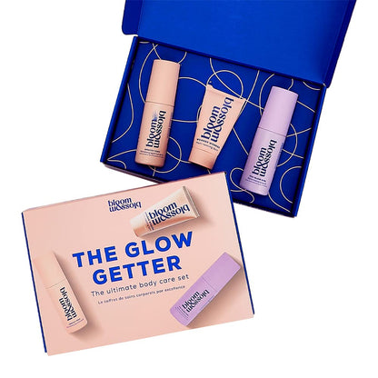 Bloom and Blossom The Glow Getter The Ultimate Body Care Set with Spritzy Toes 1.3 Fl Oz, Wonder Worker 0.84 Fl Oz and You Glow Girl 1.3 Fl Oz