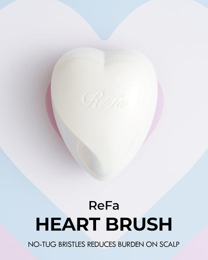 ReFa Heart Brush AURORA WHITE | Heart Shaped Hair Brush for Women | No Tangle Hair Brush | Small Hair Brush for Thick Hair | Hair Detangler Hair Brush Travel Hair Brush