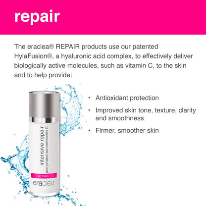 eraclea Intensive Repair & Protect Vitamin C Serum with Hyaluronic Acid, Argireline and Peptides, Anti-Aging Face Serum, Minimizes Wrinkles and Revitalizes Skin for All Skin Types (1 fl oz)