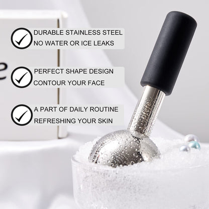 Ice Globes for Face & Eyes, Unbreakable Stainless Steel Cryo Sticks for Beauty Routines, Facials Cold Roller Cooling Globes for Puffiness, Wrinkles, Dark Circles, Headaches