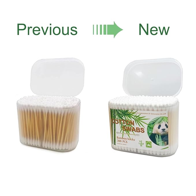 900pcs bamboo cotton swabs, biodegradable