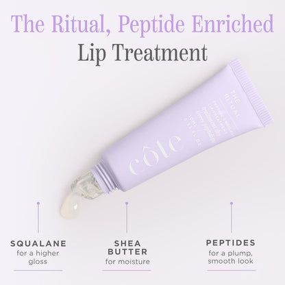 Côte Beauty’s The Ritual Lip Moisturizer for Women with Peptides, Shea Butter & Cocoa Butter for Soft & Supple Lips, Softens, and Soothes, Vegan & Cruelty-Free, 0.33 Fl Oz