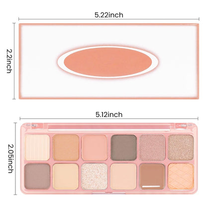 AMY'S DIARY 12Color Light Pink Purple Eyeshadow Palette, Long-Lasting, and Highly Pigmented. Elevate Your Eye Makeup– Unleash Your Unique Style (05#)
