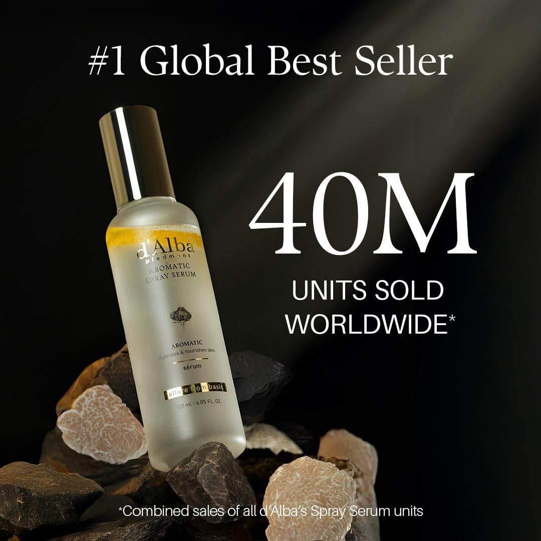 d'alba Piedmont Italian White Truffle First Aromatic Spray Serum, Fragrant VEGAN Glowy Antioxidant Face Mist, Deep Hydration Skin Firmness, Korean Skin Care (4.05 fl.oz)