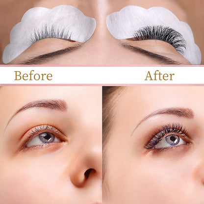 50 Pairs Eye Gel Pads, Lint Free Under Eye Patches for Eyelash Extensions, Premium Eye Mask Beauty Tool Kit (Pink)