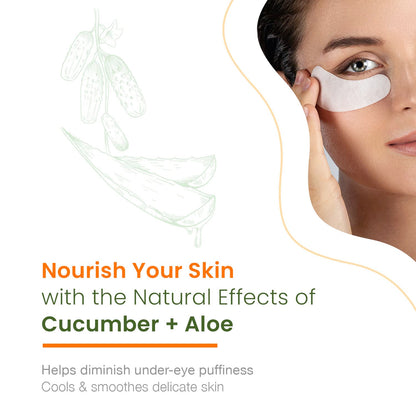 Cucumber & Aloe Under Eye Patches - Diminishes Dark Circles & Puffiness, Anti-aging, Cooling & Soothing Under Eye Pads - Cruelty Free Korean Skin Care For All Skin Types - 5 Pairs
