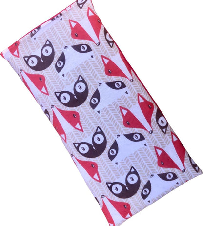 Microwave Heating Pad Filled With Flax Seed and Choice of Dried Herbs, Herbal Cold Pack, Good Size for Back Pain and Cramps, Hot and Cold Therapy, 6" x 12" (Red Fox, Peppermint)