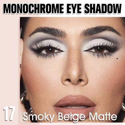 Smoky Beige Matte Eyeshadow Palette for Women, Single Monochrome Eye Shadow Makeup, Shiny Pressed Powder, Blendable Natural sombras para ojos, Holographic,Vegan,Travel -17
