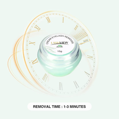 LASHVIEW Eyelash Extension Remover Cream, Eyelash Adhesive Remover, Professional Eyelash Extensions Remover for Salon(ALOE 0.51fl.oz/15ml)