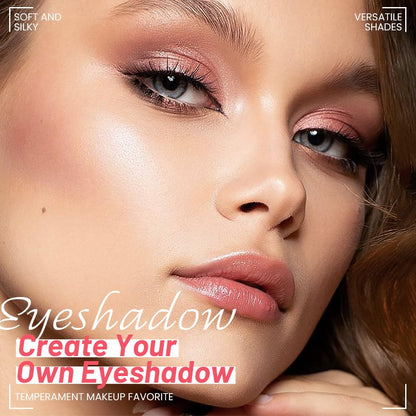 4 Colors Eyeshadow Makeup Palette,Nude Champagne Gold Light Dark Brown Natural Neutral Eye Shadow Palette with Mirror,Long Lasting Naturing-Looking,Waterproof