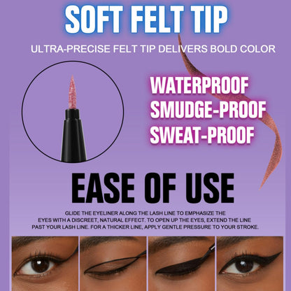 waterproof eyeliner metallic satin finish liquid eye liner pencil colorful high pigmented shimmer Purple