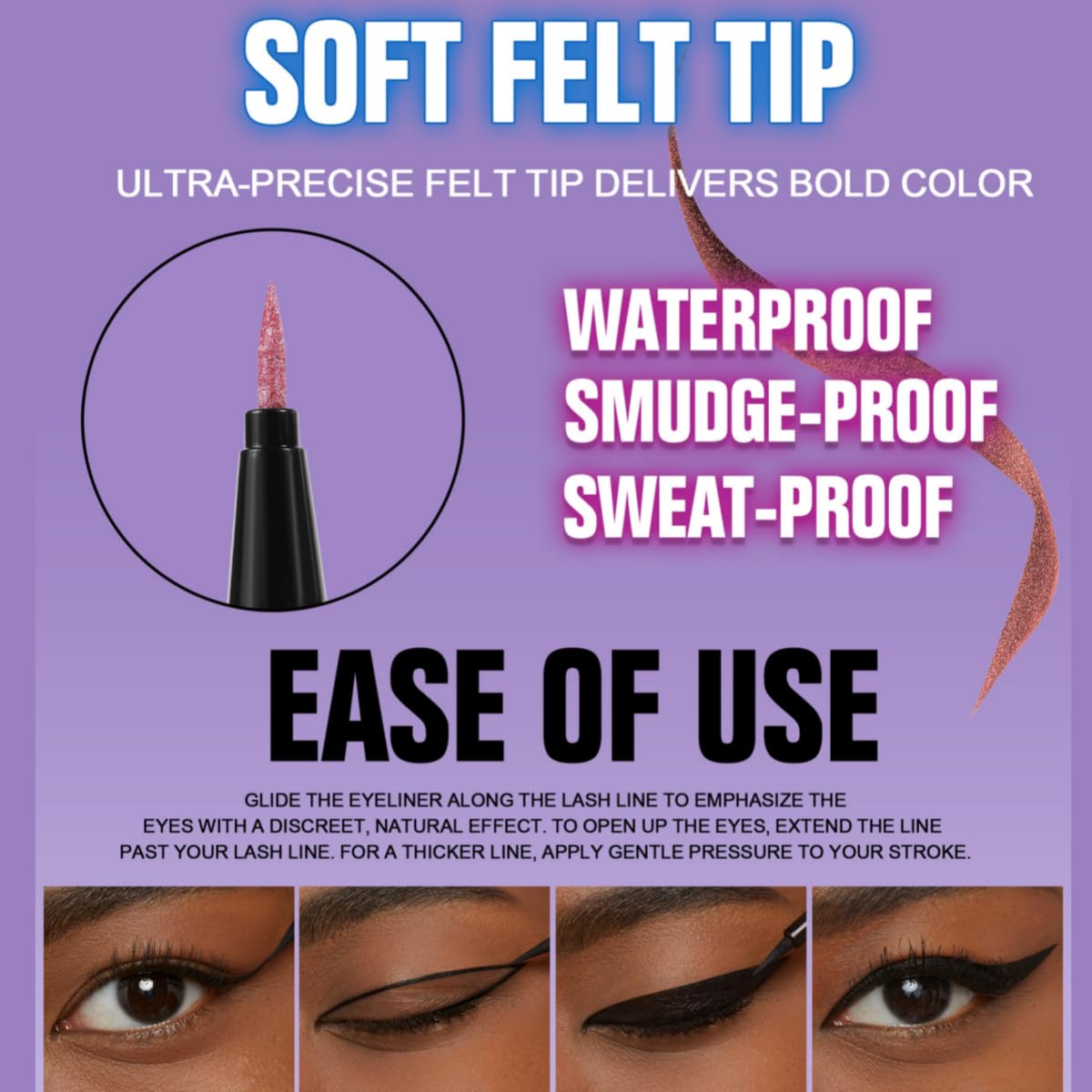 waterproof eyeliner metallic satin finish liquid eye liner pencil colorful high pigmented Blue