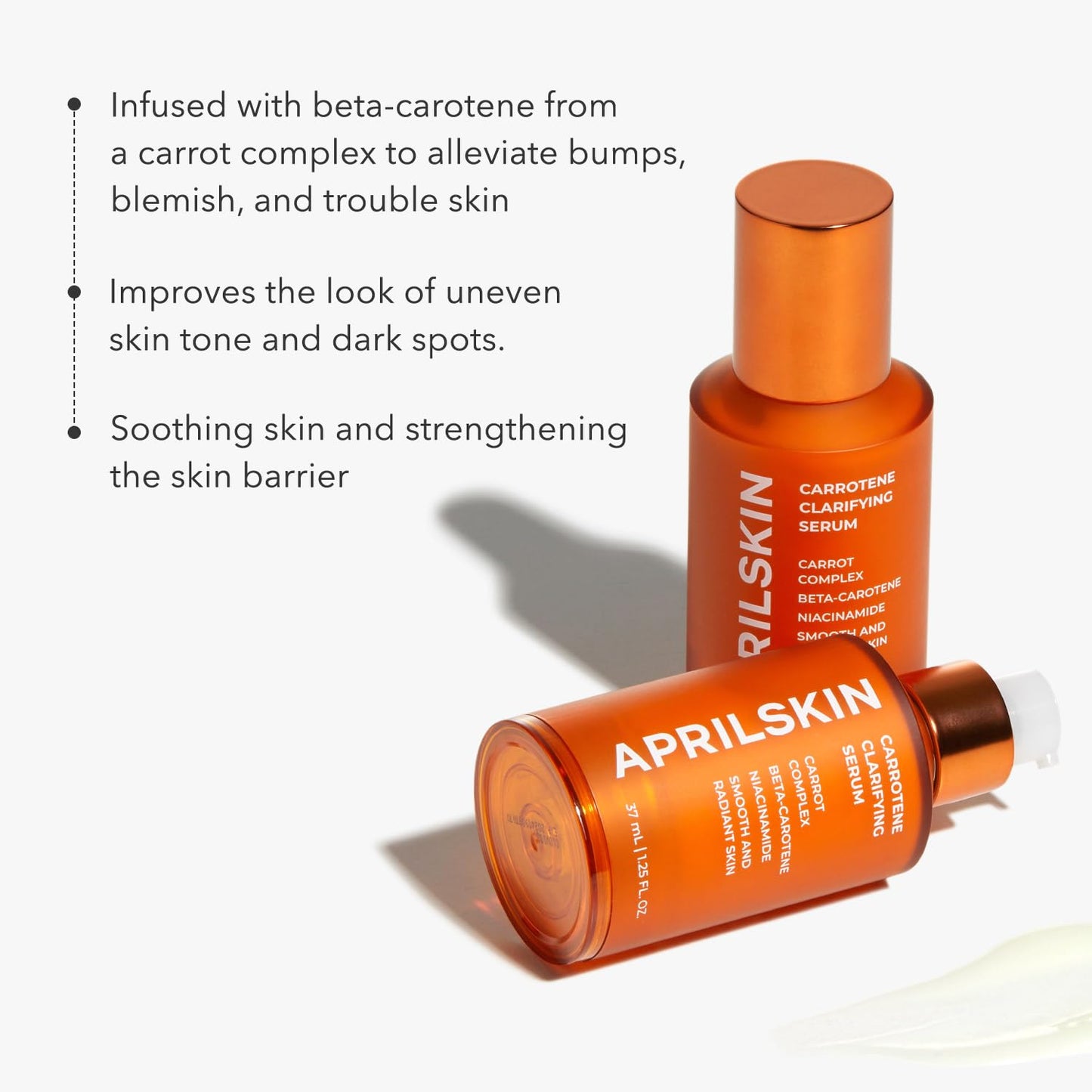 APRILSKIN Carrotene Clarifying Facial Serum | Vegan, Non-comedogenic | Blemish Clear, Dark Spot Corrector | Korea Skincare | Oily Skin, Sensitive Skin, Bumpy Skin | 1.25 fl.oz