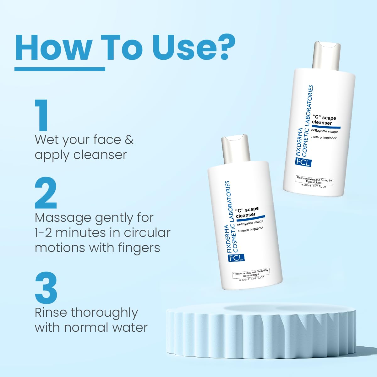 FCL 2% Vitamin C Face Wash, C Scape Cleanser for Gentle Exfoliation and Brightening | Cleanser Face Wash For Unevenly Pigmented Skin | Dark Spot Cleanser for Face - 200ml/6.76 Fl Oz