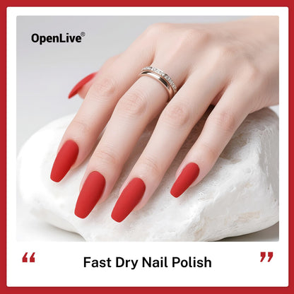 16.5ml Red Nail Polish Large Volume Quick Drying Nail Polish, Fast Drying and Long Lasting Color Nail Art DIY Home Manicure Gift for Women