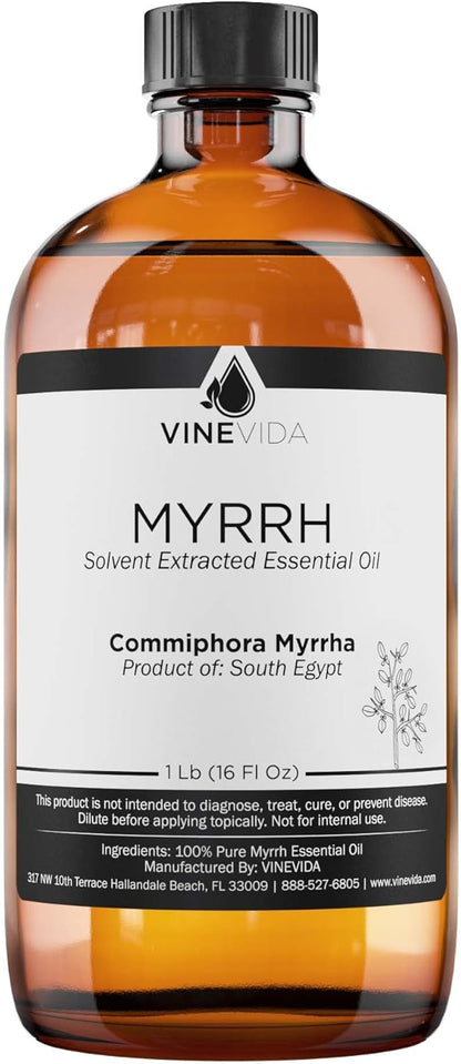 VINEVIDA Myrrh Essential Oil - 16 oz Undiluted - DIY Candle Scents & Bulk for Soap Making