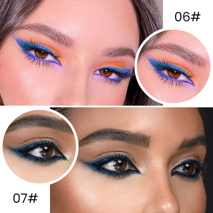 Kaely 2Pcs Light Dark Blue Gel Eyeliner Pencils Set,Waterproof Color Colored Eye Liner Crayon,Cat Eye Stencil Gothic Halloween Makeup,Face Paint Eye Black Stick,delineadores de colores para ojos