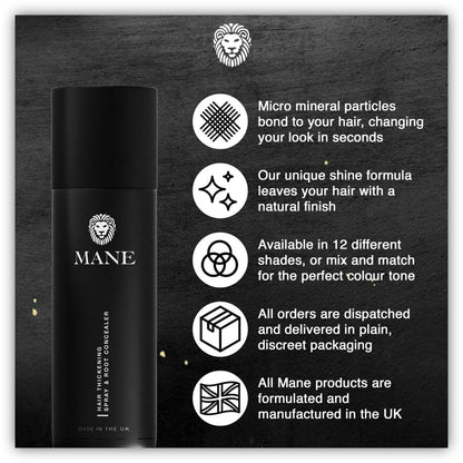 Hair Thickening Fiber Spray by Mane (100ml, Light Brown)