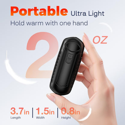 Hand Warmers Rechargeable 2 Pack, Electric Hand Warmers, 2-Second to 131°F with 5 Heat Levels, USB-C Portable Pocket Heater Handwarmers Black, UL Certified for Camping, Hunting, Gifts for Women Men