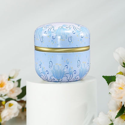 Body Powder Puff and Container for Dusting Powder, Women Powder Puff and Powder Case for Bath and Travel (Light Blue)