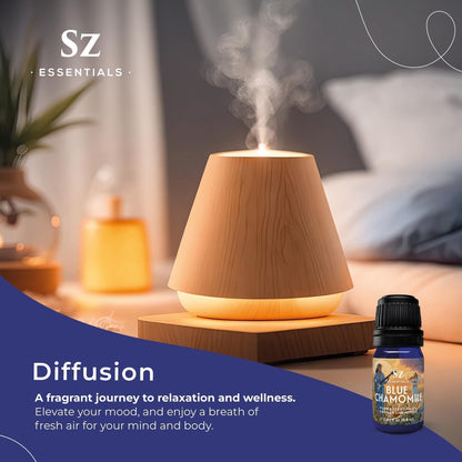 Blue Chamomile Essential Oil - Aka Deepest Blue German Chamomile - Bulgarian Grown Matricaria Recutita - Fresh, Earthy & Floral Scent - Therapeutic Grade & Vegan - 0.22 fl oz (6.5 ml)