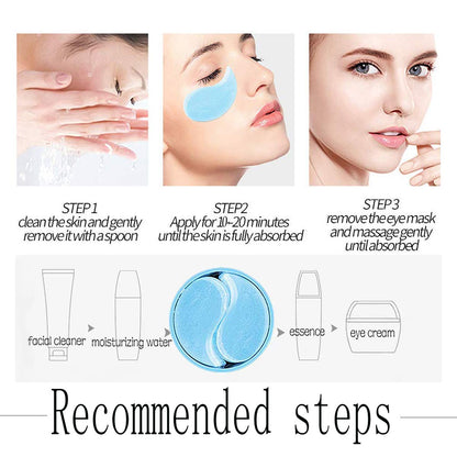 Under Eye Patches,30 pairs Hyaluronic Acid Anti-Aging Under Eye Mask, Collagen Under Eye Gel Pads for Dark Circles, Wrinkles, Fine Line, Puffiness (Blue)