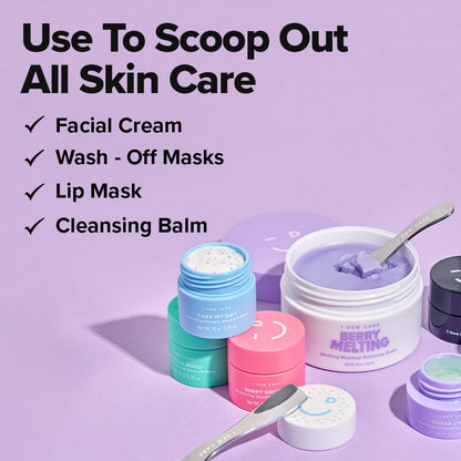 I DEW CARE Skincare Multi-functional Applicator - Get The Scoop | Stainless Steel Makeup Spatula Spoon, Beauty Mini Spoon Tool for Cream, Lip Balm, Wash-Off Masks, Mixing, Depuffing