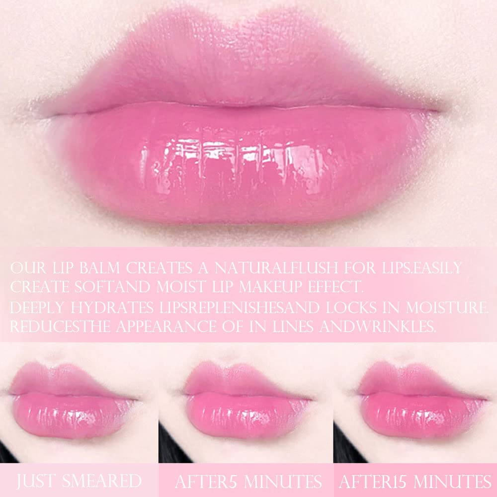 evpct 2Pcs Blueberry Tinted Lip Balms PH Lip Color Changing Lipstick Balm Stain Gift Set Queen for Women Girls Korean Mood Long Lasting Color Change Light Pink Lipstick Lip Tint Plumper Gloss