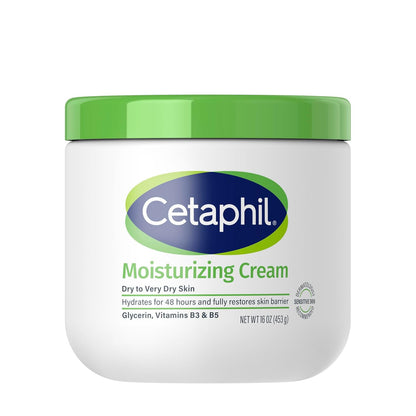 Cetaphil Face & Body Moisturizer, Hydrating Moisturizing Cream for Dry to Very Dry, Sensitive Skin, NEW 16 oz, Fragrance Free, Non-Comedogenic, Non-Greasy