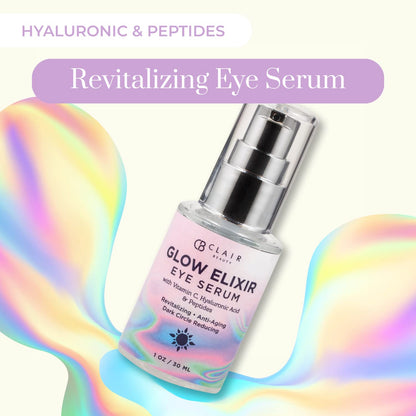 Vitamin C & Hyaluronic Acid Under Eye Serum - Reduce Eye Bags, Puffiness, Dark Circles & Wrinkles, Lifting Eye Serum - Cruelty Free Korean Skin Care For All Skin Types