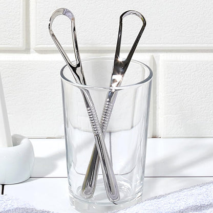 IBANCOOL Tongue Scraper – 316L Stainless Steel Tongue Cleaner with Ergonomic Design to Minimize Gag Reflex, Deep Cleaning Tool, Made in Korea (Basic type for Teens)