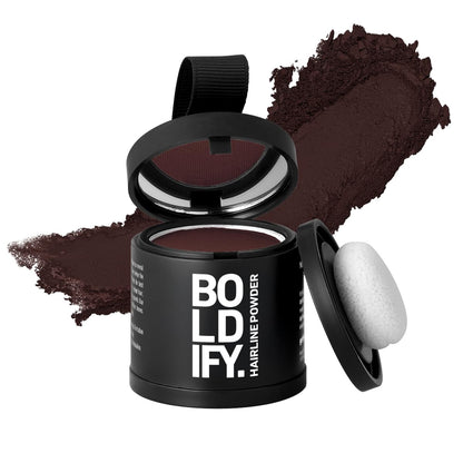BOLDIFY Hairline Powder (LARGE, 10g) - Root Touch Up Hair Color for Gray Coverage - Bald Spot Concealing Hair Powder for Women & Men - 48-Hour Stain-Proof - Dark Auburn