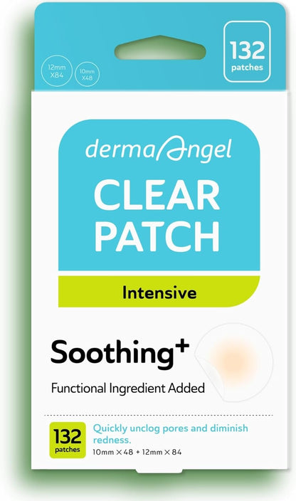 Invisible Salicylic Acid Pimple Patches for Face - Redness Reducing Hydrocolloid Acne Patches, Clear Pimple & Zit Patches for Blind Pimples - 132 Count 2 Sizes Soothing Plus (Clear Patch)