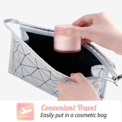 2oz Glass Jars 24 Pack, Hoa Kinh Mini Round Pink Frosted Glass Jars with Inner Liners and Pink Lids, Perfect for Storing Lotions, Powders and Ointments