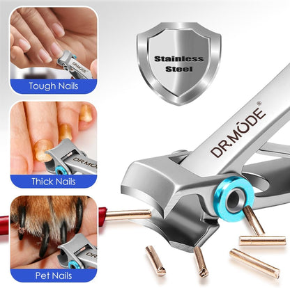 DRMODE Nail Clippers for Men Thick Nails - Large Toe Nail Clippers for Thick Nails for Senior with Wide Jaw Opening, Sharp Finger Nail Clippers Adult Cutter for Tough Nail