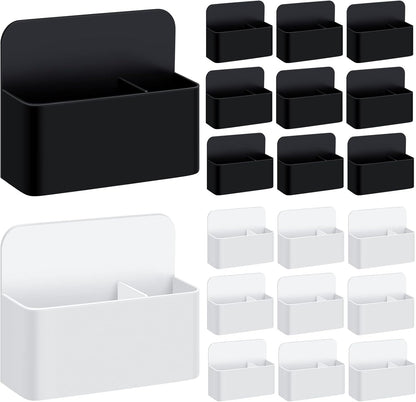 20 Pack Magnetic Dry Erase Marker Holder Bulk Whiteboard Magnetic Marker Holder Pen Pencil Organizer for Classroom Whiteboard Refrigerator Locker Storage (White, Black)