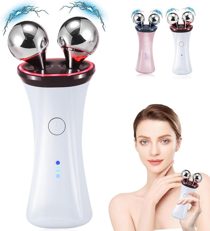 Microcurrent Facial Device - Electric Face Lifting & Toning for Face & Neck for Mother & Companion - Handheld Skin Care Device (White)