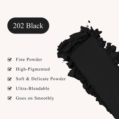 Single Black Eyeshadow, Pressed Powder Matte Eye-Shadow Palette Make-up, Blendable Long Lasting High Pigment Black Eye Makeup Halloween Paint & Face Body Paint