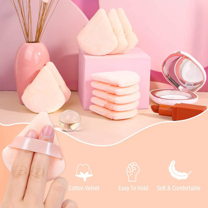 Thrilez 20pcs Triangle Powder Puff, Loose Powder Puffs Makeup Puff for Face Powder, Setting Powder Puff for Make Up, Face Puff Pads for Press Powder, Sponge Powder Applicator for Face and Eye (Beige)