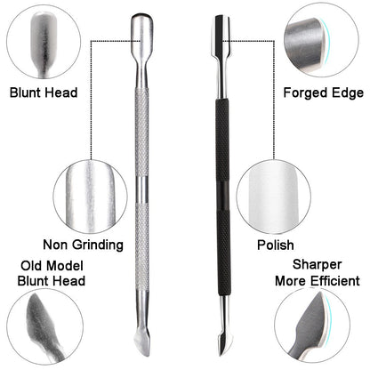 Ejiubas Cuticle Trimmer with Cuticle Pusher Cuticle Nipper Professional Grade Stainless Steel Cuticle Remover Cutter Clipper Durable Pedicure Manicure Tools (Black)