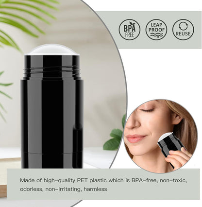 Tekson 2.5oz Empty Refillable Deodorant Containers, 3PCS Twist-UP Containers Tubes, Empty Balm Travel for Lotion Stick