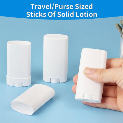 Empty Oval Deodorant Lip Lipstick Balm Tubes Containers Plastic (20-Pack) (15ml, white)