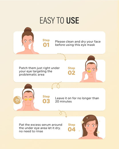 24k Gold Under Eye Patches (50 Pairs), eye mask, Collagen Skin Care Products, Eye Patches for Puffy Eyes, eye masks for dark circles and puffiness