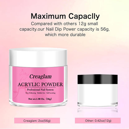 Acrylic Powder for Nail 56g: 2oz Raspberry Rose Acrylic Powder Large Capacity Professional for 3D Art Carving French Extension - DIY Nail Carving Long-Lasting No Needed Lamp