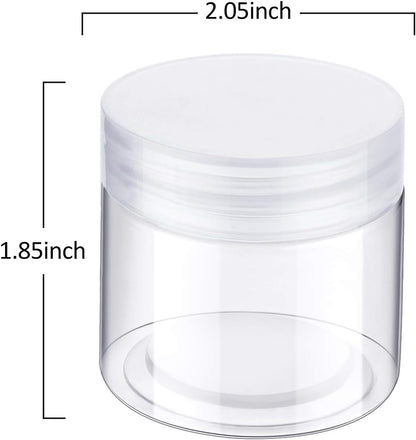 SATINIOR 24 Pieces Empty Clear Plastic Jars with Lids Round Storage Containers Wide Mouth for Beauty Product Cosmetic Cream Lotion Liquid Butter Craft and Food(Clear Lid,3 oz)