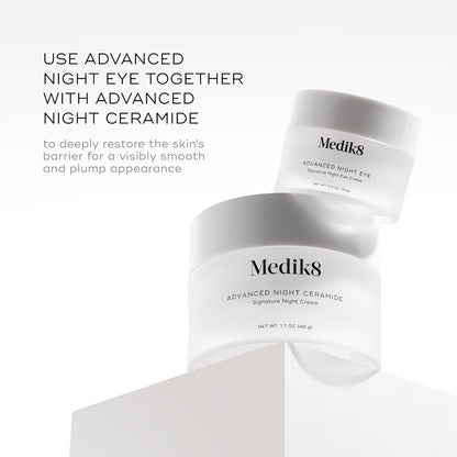 Medik8 Advanced Night Eye Cream - Multi Peptide and Caffeine Eye Cream - Night Moisturizer for Smoothing Wrinkles, Puffiness and Dark Circles - 0.5 oz