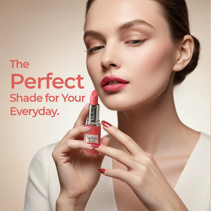 Hickey Lipstick for Women, Organic Beach Babe Coral Lipstick Refill - Hydrating & Moisturizing Long Lasting Lipstick - Vegan & Gluten-Free with Velvet Finish - Highly Pigmented, Smooth & Creamy Makeup