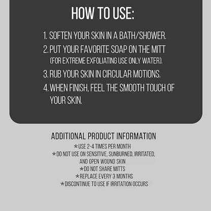 Valitic exfoliating glove - body