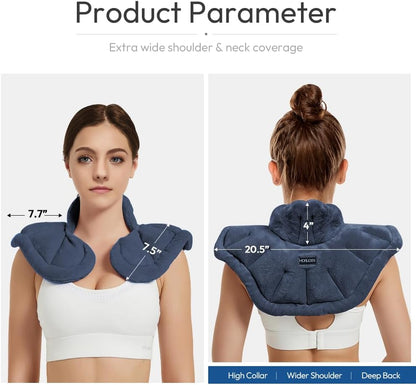 Microwavable Heated Neck Wrap Warmer and Shoulder Heating Pad Microwave, Weighted Microwave Heating Pad for Neck and Shoulders Hot and Cold Compress